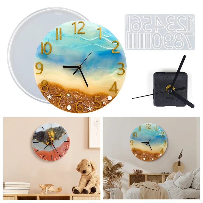 Round Clock Dial Mold DIY Crystal Epoxy Roman Numeral Ornament Wall Hanging Decoration Clock Movement Silicone Mold For Resin
Round Clock Dial Mold DIY Crystal Epoxy Roman Numeral Ornament Wall Hanging Decoration Clock Movement Silicone Mold For Resin