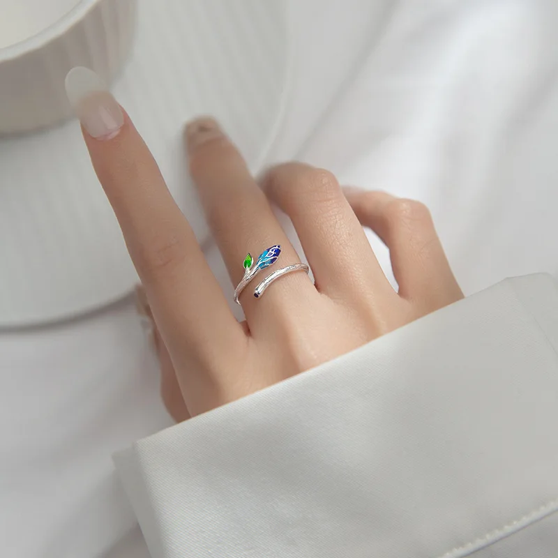 Vintage Charm 925 Sterling Silver Color Gradient Enamel Bud Plant Adjustable Ring Fine Jewelry For Women Drop Shipping
Vintage Charm 925 Sterling Silver Color Gradient Enamel Bud Plant Adjustable Ring Fine Jewelry For Women Drop Shipping