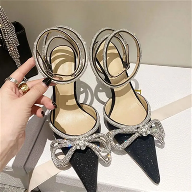 Crystal Bowknot Satin Pointed Toe High Heels Sandals Glitter Rhinestones Women Heels Pumps 2023 Summer Shoes Party Prom Shoes 42
Crystal Bowknot Satin Pointed Toe High Heels Sandals Glitter Rhinestones Women Heels Pumps 2023 Summer Shoes Party Prom Shoes 42