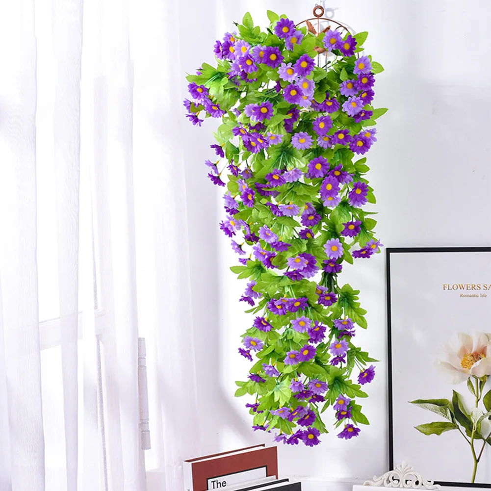 

Artificial Hanging Vine Silk Flower Plant Fake Vine Flower Wall Hanging Plant For Home Balcony Garden Wedding Wall Decor 80cm