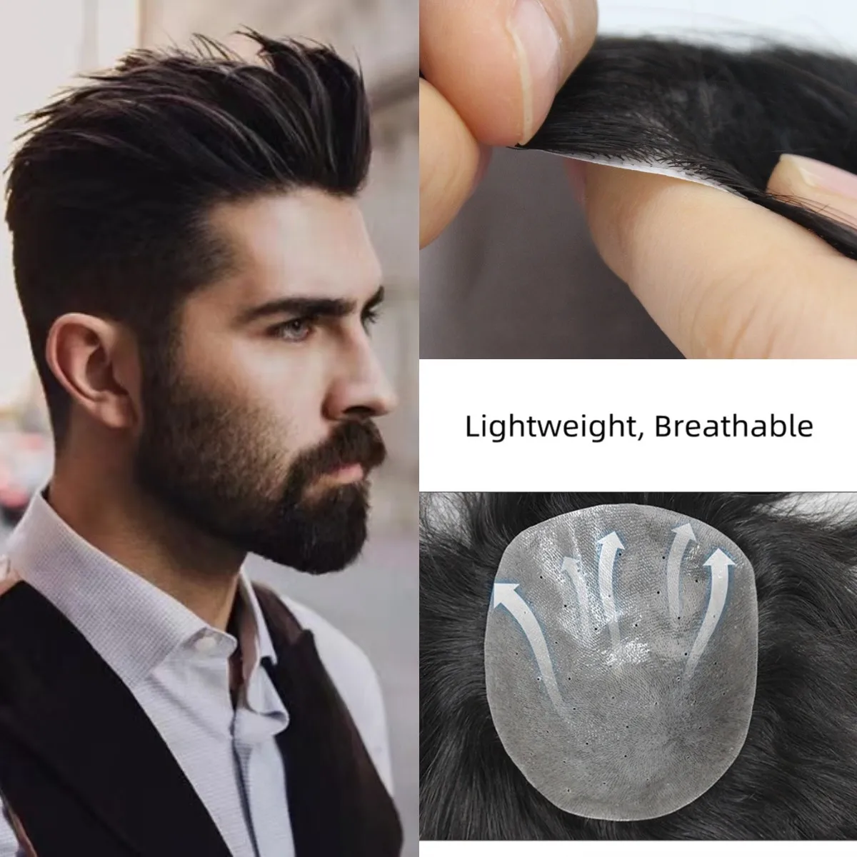 Men Toupee PU Base V-loop Wigs For Men Realistic Natural Black Simulate Scalp Hairpiece Human Hair Replacement System Unit
Men Toupee PU Base V-loop Wigs For Men Realistic Natural Black Simulate Scalp Hairpiece Human Hair Replacement System Unit