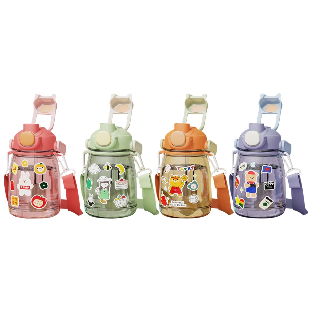1.1/2L Portable Drinking Water Bottle with Stickers Straw Summer Leak-Proof Cute Big Belly Water Jug Cup Sports Bottle for Kids
1.1/2L Portable Drinking Water Bottle with Stickers Straw Summer Leak-Proof Cute Big Belly Water Jug Cup Sports Bottle for Kids