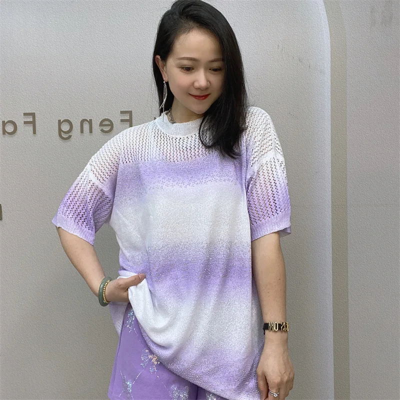 Sweater Tees For Summer Thin Knitting Tops Women Plus Size Casual Short Sleeve Jumper Suéter de verano para mujer
Sweater Tees For Summer Thin Knitting Tops Women Plus Size Casual Short Sleeve Jumper Suéter de verano para mujer