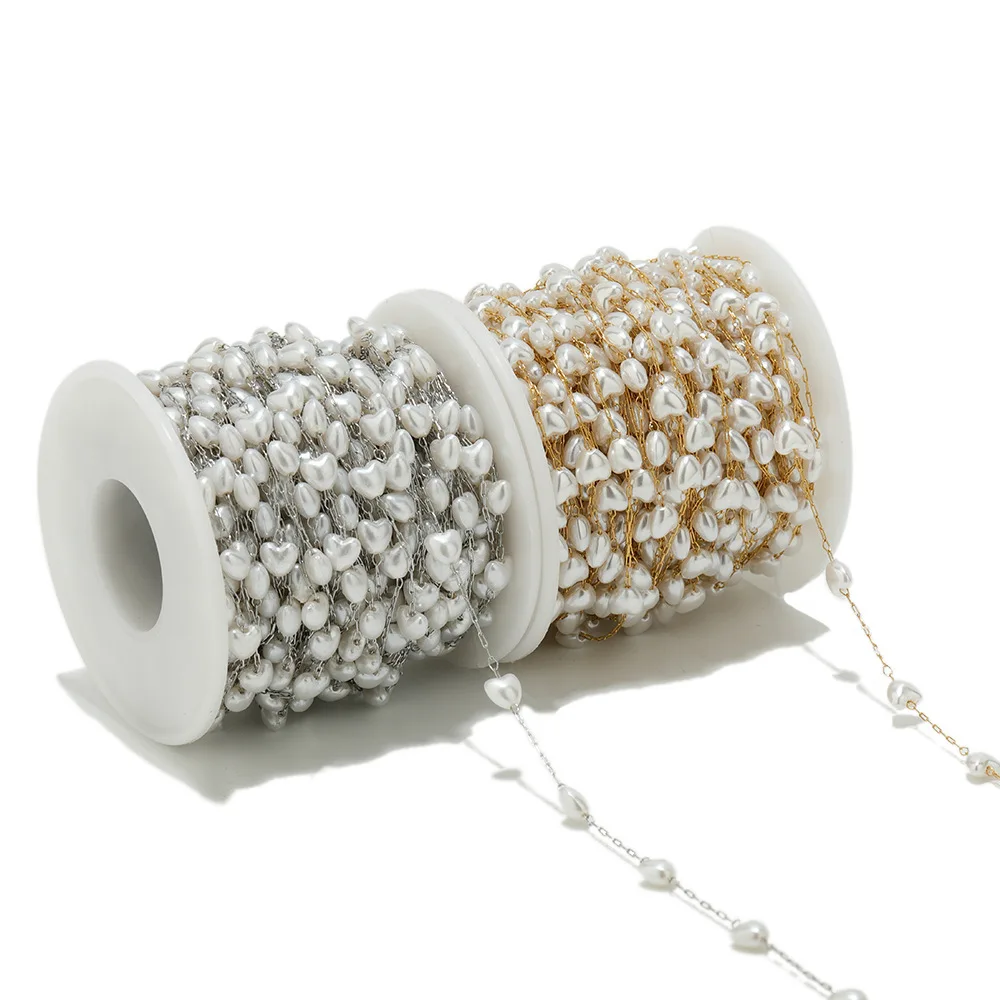 Gold Color Artficial Heart Pearl Chains For DIY Necklace Bracelet Making Jewelry Accessories Sell By Meter
Gold Color Artficial Heart Pearl Chains For DIY Necklace Bracelet Making Jewelry Accessories Sell By Meter