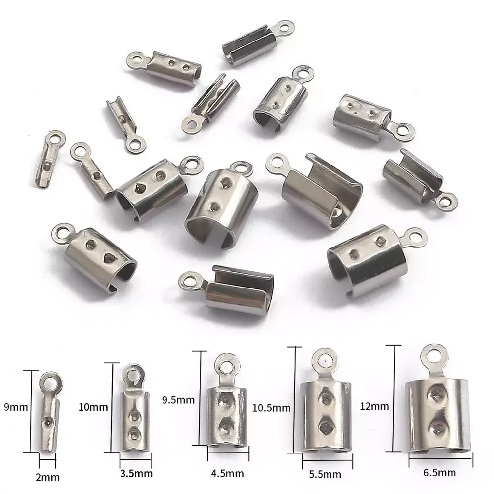 30pcs/lot Stainless Steel leather Cord Crimp Beads End Caps Fastener Necklace Connectors For Jewelry Making Supplies Accessories
30pcs/lot Stainless Steel leather Cord Crimp Beads End Caps Fastener Necklace Connectors For Jewelry Making Supplies Accessories