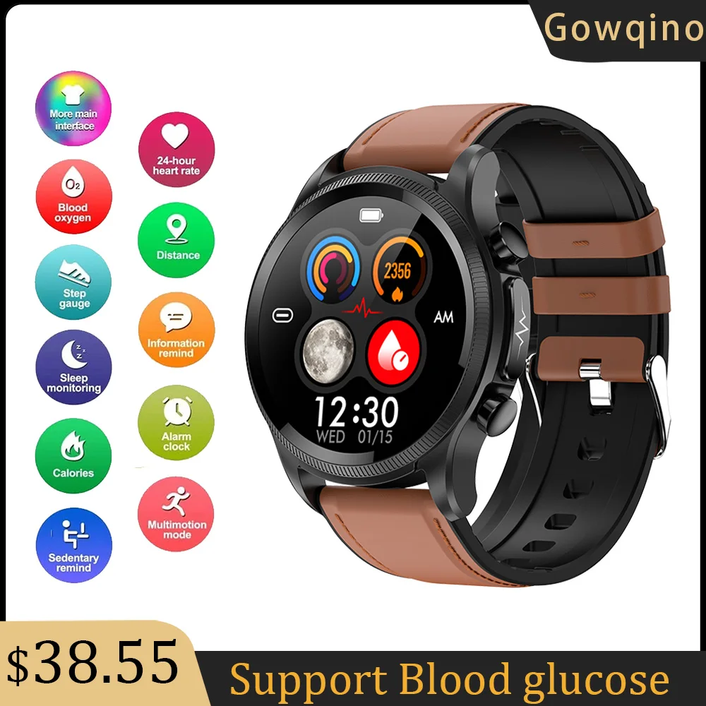 Gowqino Blood glucose Bluetooth 5.1 Smart Watch Wrist Bracket Outdoor Sports 1.39 inch IP68 Waterproof Call Remind
Gowqino Blood glucose Bluetooth 5.1 Smart Watch Wrist Bracket Outdoor Sports 1.39 inch IP68 Waterproof Call Remind