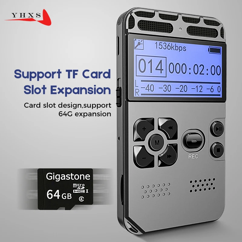 

Portable HD Studio Digital Audio Sound Voice Recorder Dictaphone WAV MP3 Player Recording Pen 50m Noise Reduction Support 64G