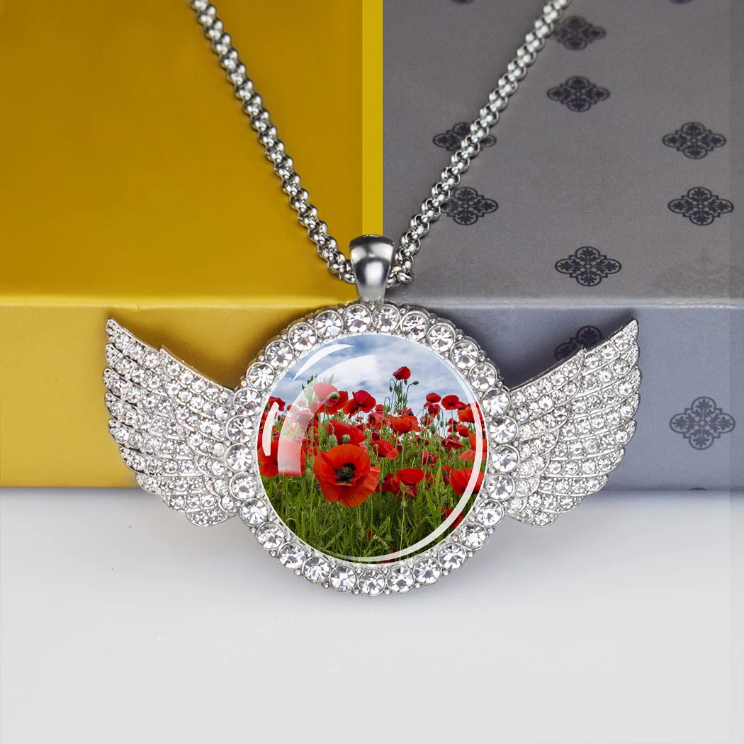 Ожерелье Стразы с цветком мака, подвеска с искусственными растениями, Посеребренная цепочка, ожерелье с ангельскими крыльями, женский пода...
Ожерелье Стразы с цветком мака, подвеска с искусственными растениями, Посеребренная цепочка, ожерелье с ангельскими крыльями, женский пода...