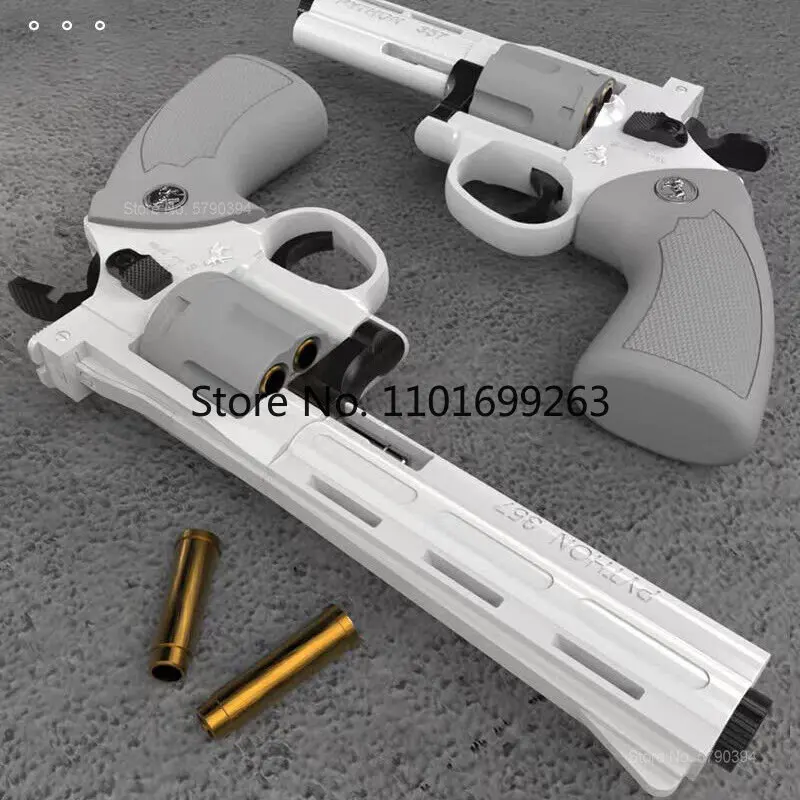 

2023 Double Heads ZP5 357 Soft Bullet Revolver Pistol Launcher Toy Gun Weapon Airsoft Pneumatic Shotgun Pistola for Kids Gift