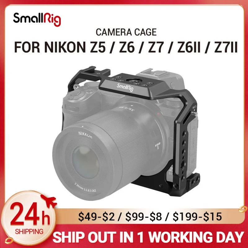 Клетка SmallRig для камеры Nikon Z5/Z6/Z7/Z6II/Z7II, снаряжение с холодным башмаком и маленькой подставкой, 2926
Клетка SmallRig для камеры Nikon Z5/Z6/Z7/Z6II/Z7II, снаряжение с холодным башмаком и маленькой подставкой, 2926