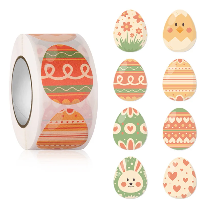 Holiday Stickers 100-500 egg shaped Easter Self-adhesive label Roll Stickers Cartoon egg rabbit packaging Seal stickers
Holiday Stickers 100-500 egg shaped Easter Self-adhesive label Roll Stickers Cartoon egg rabbit packaging Seal stickers