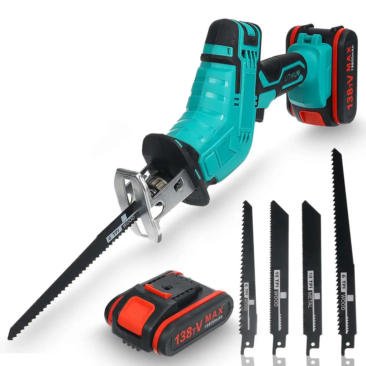Cordless Reciprocating Saw 18V with 1pc Li-ion Battery 4 Blades Portable Rechargeable Metal Wood Cutting Tool US in Stock
Cordless Reciprocating Saw 18V with 1pc Li-ion Battery 4 Blades Portable Rechargeable Metal Wood Cutting Tool US in Stock