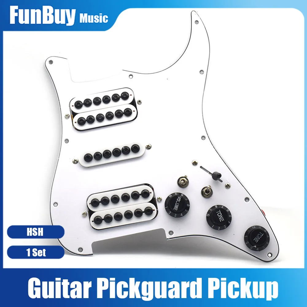 Electric Guitar Pickup HSH Coil Electric Guitar Pickguard Big Umbrella Adjusting Screw Prewired Scratchplate Assembly White
Electric Guitar Pickup HSH Coil Electric Guitar Pickguard Big Umbrella Adjusting Screw Prewired Scratchplate Assembly White