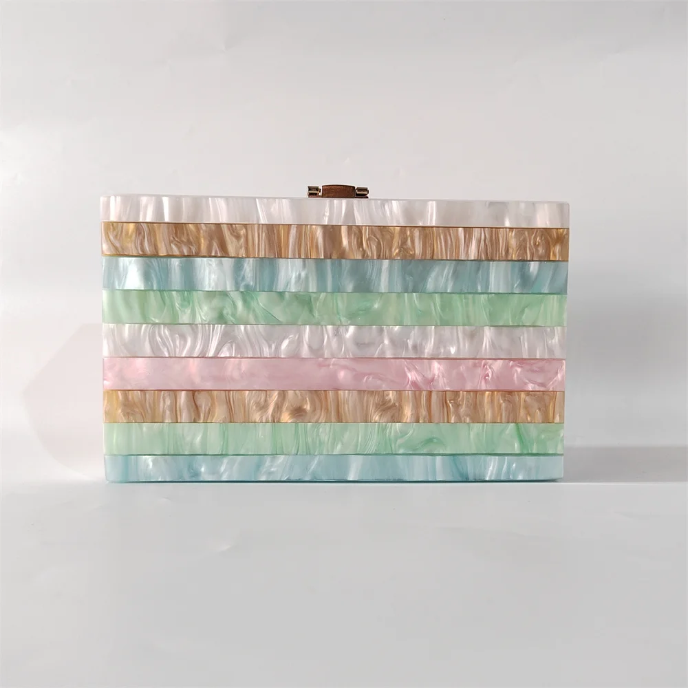 Colorful Striped Acrylic Women Evening Box Clutches Lady Beach Summer Lady Wholesale Factory Pvc Girl Handbags Wallet Purse
Colorful Striped Acrylic Women Evening Box Clutches Lady Beach Summer Lady Wholesale Factory Pvc Girl Handbags Wallet Purse