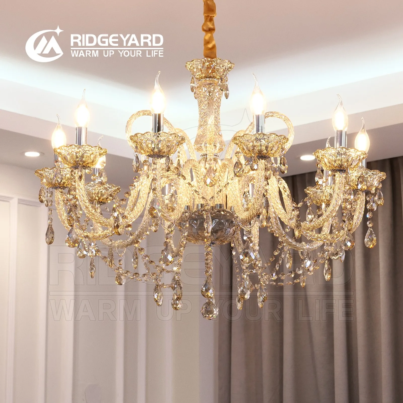 Ridgeyard Vintage Crystal 10 Arm Cognac Chandelier Classic K9 Crystals Drop Pendant Lighting for Living Room Bedroom Hallway E14
Ridgeyard Vintage Crystal 10 Arm Cognac Chandelier Classic K9 Crystals Drop Pendant Lighting for Living Room Bedroom Hallway E14