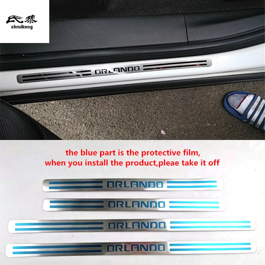 4PCS/Lot Stainless Steel For 2011-2019 Chevrolet Chevy ORLANDO Ultra-thin Auto Car Door Sill Scuff Plate Pedal Cover
4PCS/Lot Stainless Steel For 2011-2019 Chevrolet Chevy ORLANDO Ultra-thin Auto Car Door Sill Scuff Plate Pedal Cover