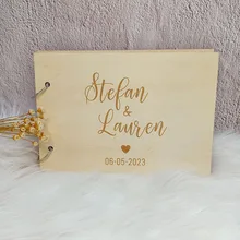 Personalized Wedding Guest Book Rustic Wedding Guest Signatures Wood Guestbook Engagement Anniversary Gift Wedding Sign Book