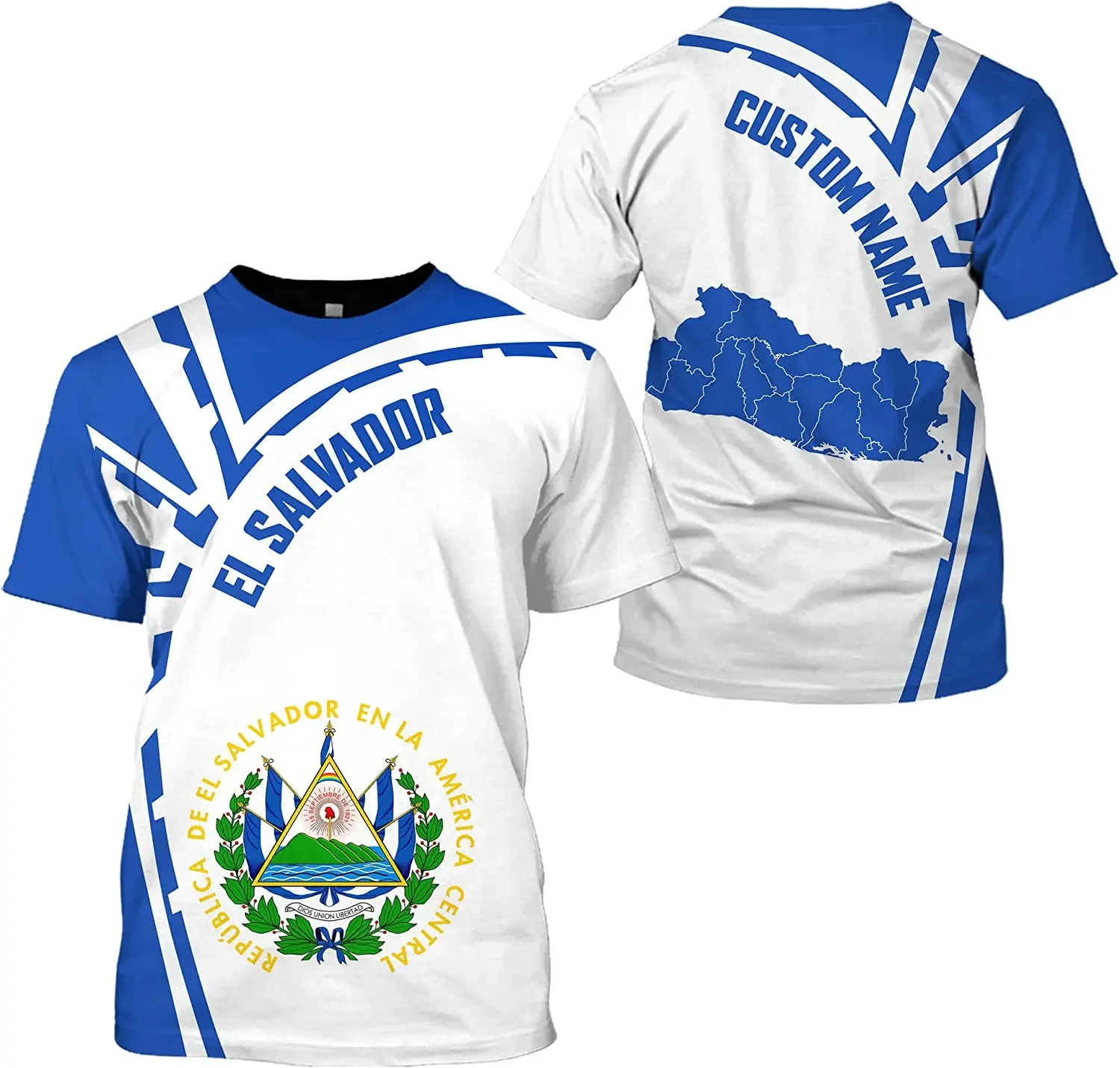 Летняя футболка El Salvador сделай сам бесплатное имя номер мужская и женская с 3D