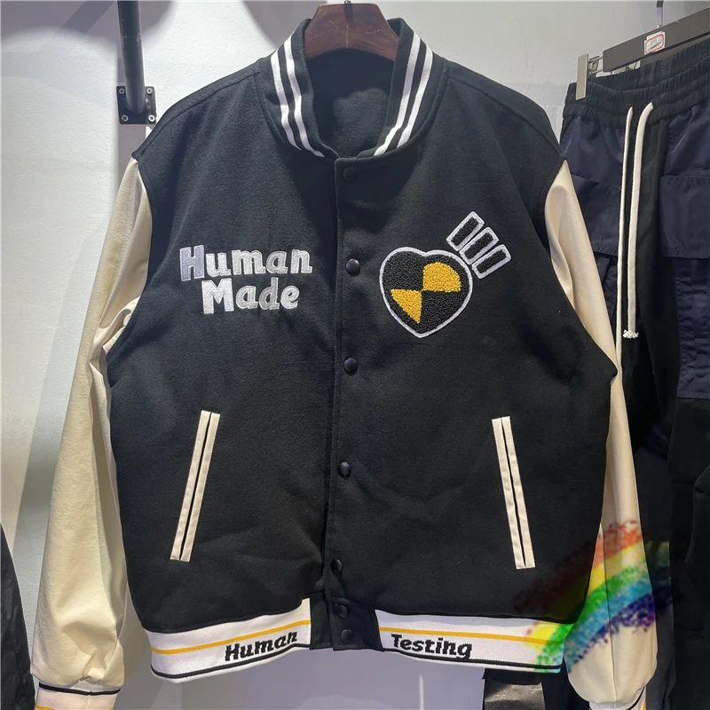 2022fw Human Made Varsity Baseball Jacket Men Women Embroidery Leather Sleeve Bomber Jackets Outerwear Coats
2022fw Human Made Varsity Baseball Jacket Men Women Embroidery Leather Sleeve Bomber Jackets Outerwear Coats