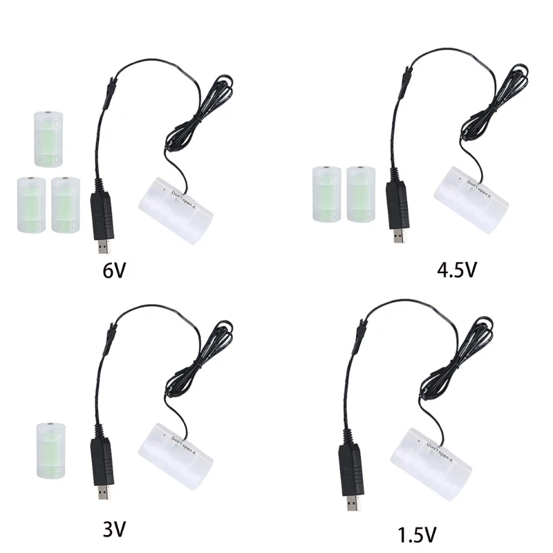 USB to D Cell Battery Eliminator Cable Replace 1-4pcs D Size 1.5V Batteries for Clocks Remotes Toys Electronic Device
USB to D Cell Battery Eliminator Cable Replace 1-4pcs D Size 1.5V Batteries for Clocks Remotes Toys Electronic Device