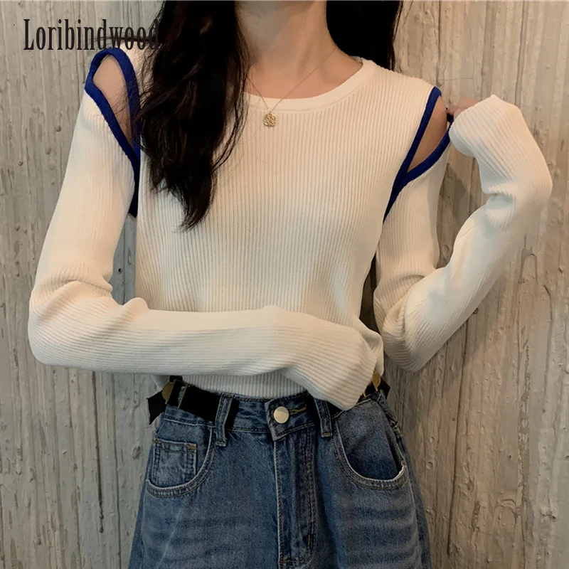 Sexy Off-the-shoulder O-neck Cropped Pullovers Women New 2022 Contrast Color Fashion Slim Sweater Long Sleeve Fall Jumpers
Sexy Off-the-shoulder O-neck Cropped Pullovers Women New 2022 Contrast Color Fashion Slim Sweater Long Sleeve Fall Jumpers