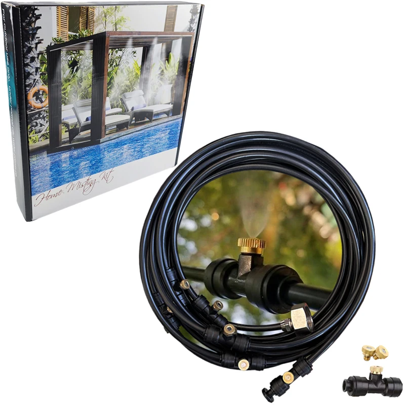 DIY 20M Patio Outdoor Misting Cooling System 20 Nozzles 3/4" Brass Adapter For Garden Trampoline Greenhouse
DIY 20M Patio Outdoor Misting Cooling System 20 Nozzles 3/4" Brass Adapter For Garden Trampoline Greenhouse