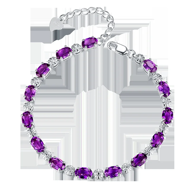 Женский браслет из серебра 925 пробы с натуральным аметистом
Женский браслет из серебра 925 пробы с натуральным аметистом