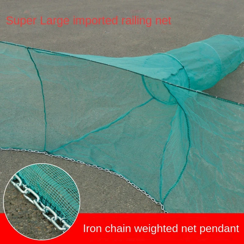 

Aircraft Net With Bamboo Pole Green Fishing Net Fishing Fishing Accessories Lobster Cage Steel Fish Cage Tiger Mouth
