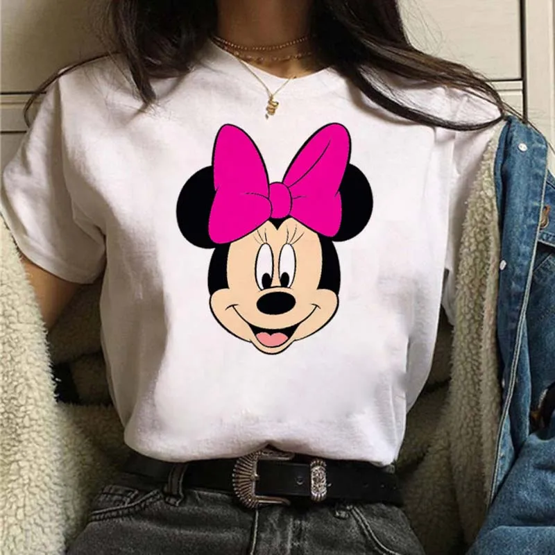 Cute Minnie with Pink Bow Women T-shirt Cartoon Graphic Print Short Sleeve T Shirt Female Disney Streetwear Y2k Clothes Tops
Cute Minnie with Pink Bow Women T-shirt Cartoon Graphic Print Short Sleeve T Shirt Female Disney Streetwear Y2k Clothes Tops