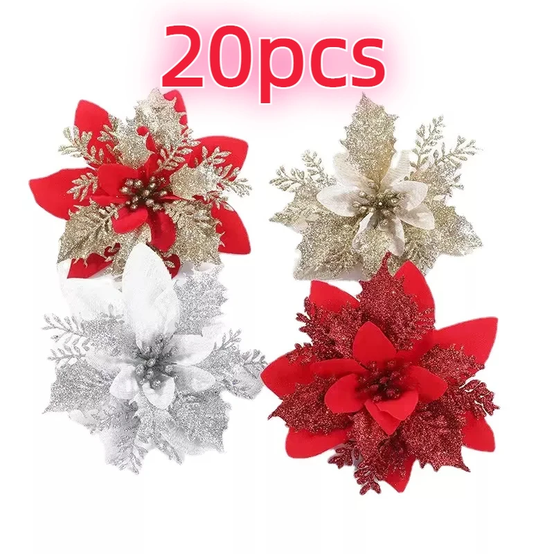 20pcs 14*14cm Christmas Gold Powder Christmas Flower Simulation flower Christmas wreath Decoration Flower Christmas Tree
20pcs 14*14cm Christmas Gold Powder Christmas Flower Simulation flower Christmas wreath Decoration Flower Christmas Tree