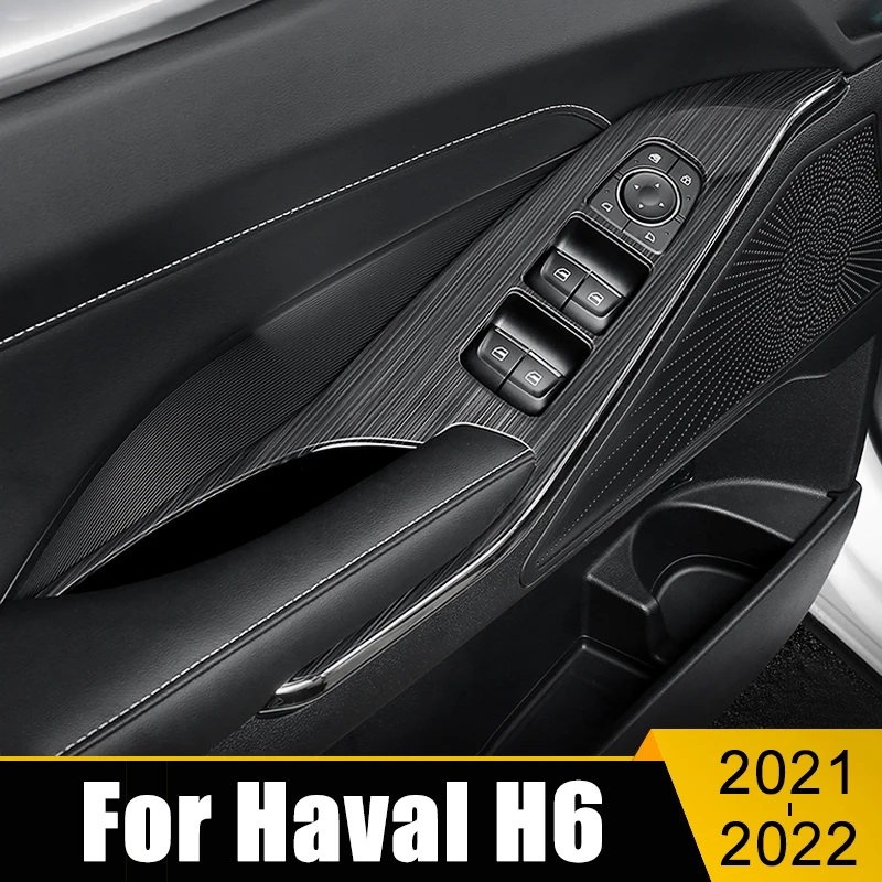 

For Haval H6 3th 2021 2022 H6S Car Interior Door Armrest Panel Window Switch Lift Buttons Cover Trim Frame Sticker Accessories