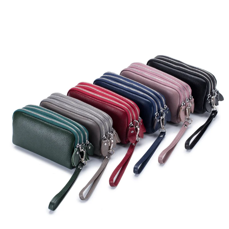 

Fashion Long Wallet High Quality genuine leather Clutch Walllet Phone Pocket Casual Organizer Clutches Rfid Purse phone bag red
