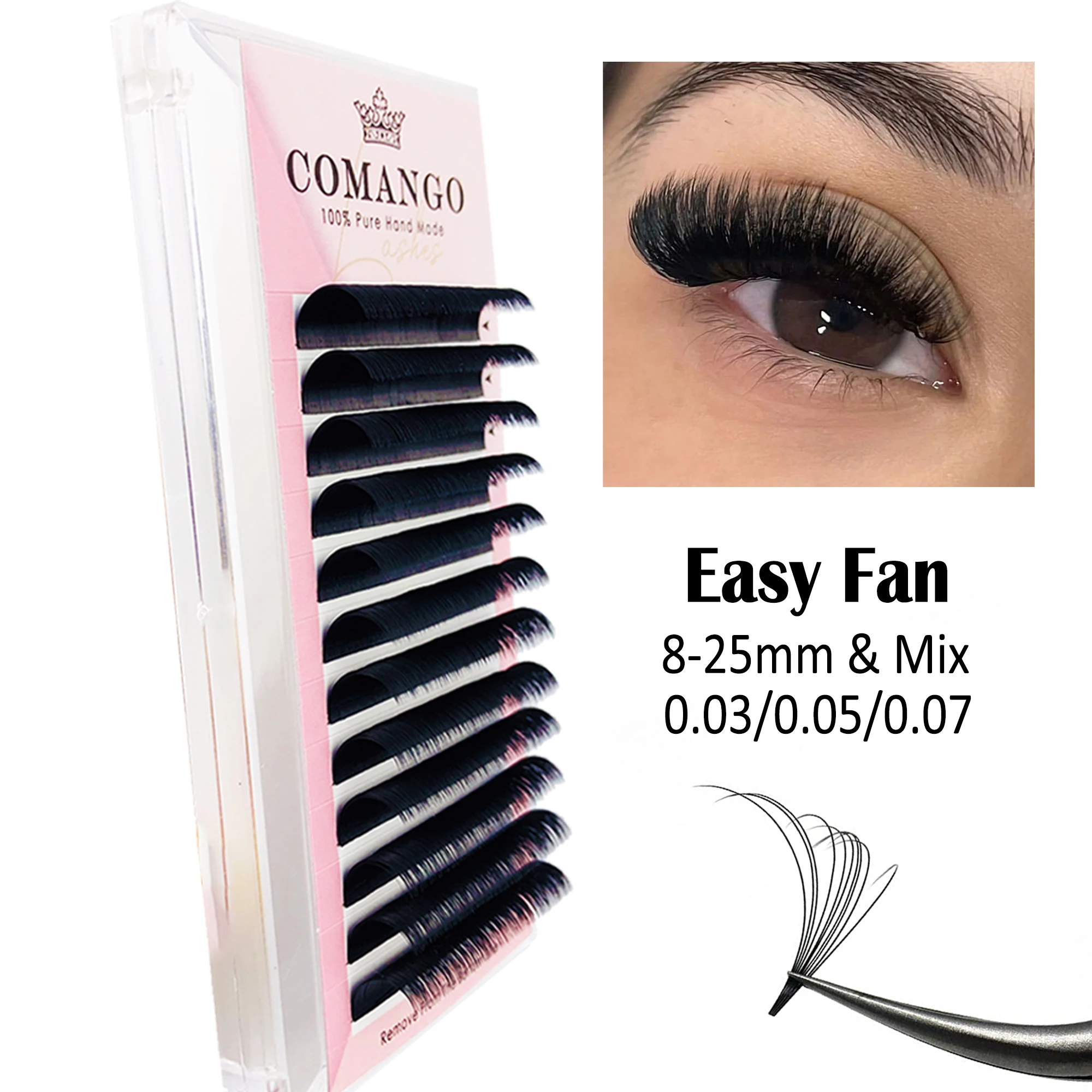 Easy Fan Lash Russian Volume Eyelashes Extension C/D/DD Curl DIY 2d/3d/4d/5d/6d Super Soft Auto-bloom Cluster Lashes Extension 
Easy Fan Lash Russian Volume Eyelashes Extension C/D/DD Curl DIY 2d/3d/4d/5d/6d Super Soft Auto-bloom Cluster Lashes Extension