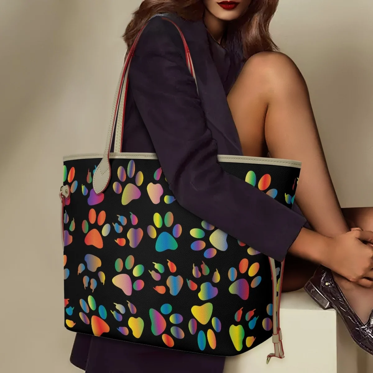 Gradient Dog Claws Women’s Shoulder Bag Summer Holiday Large Space Storage Shopping Black Girls Tote Convenient Waterproof Pouch
Gradient Dog Claws Women’s Shoulder Bag Summer Holiday Large Space Storage Shopping Black Girls Tote Convenient Waterproof Pouch