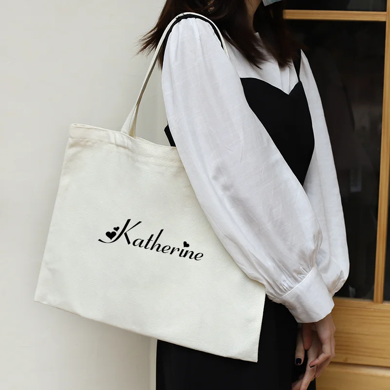 Personalised Canvas Bags Horizontal Version Custom Name Casual Shopping Shoulder Large Capacity Wild Messenger Bag Women Handbag
Personalised Canvas Bags Horizontal Version Custom Name Casual Shopping Shoulder Large Capacity Wild Messenger Bag Women Handbag