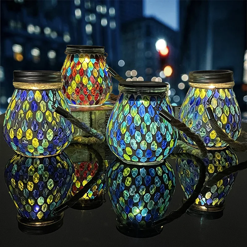 Solar Mason Jar Lantern Mosaic Light Hanging Ourdoor Waterproof Solar Lantern Lamp For Garden Yard Lawn PatioTree Decoration
Solar Mason Jar Lantern Mosaic Light Hanging Ourdoor Waterproof Solar Lantern Lamp For Garden Yard Lawn PatioTree Decoration