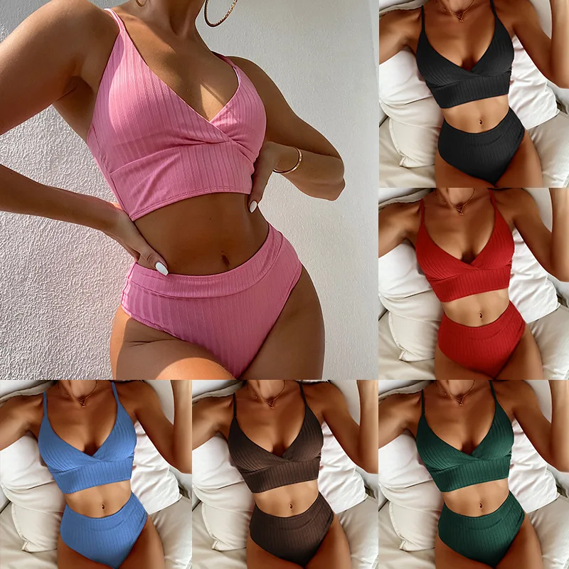 High Waist Bikini 2022 Sexy Women Tankini Swimwear Solid Color Swimwear Women Tank Top Pit Stripe Bikini Set Beach Swimwear
High Waist Bikini 2022 Sexy Women Tankini Swimwear Solid Color Swimwear Women Tank Top Pit Stripe Bikini Set Beach Swimwear