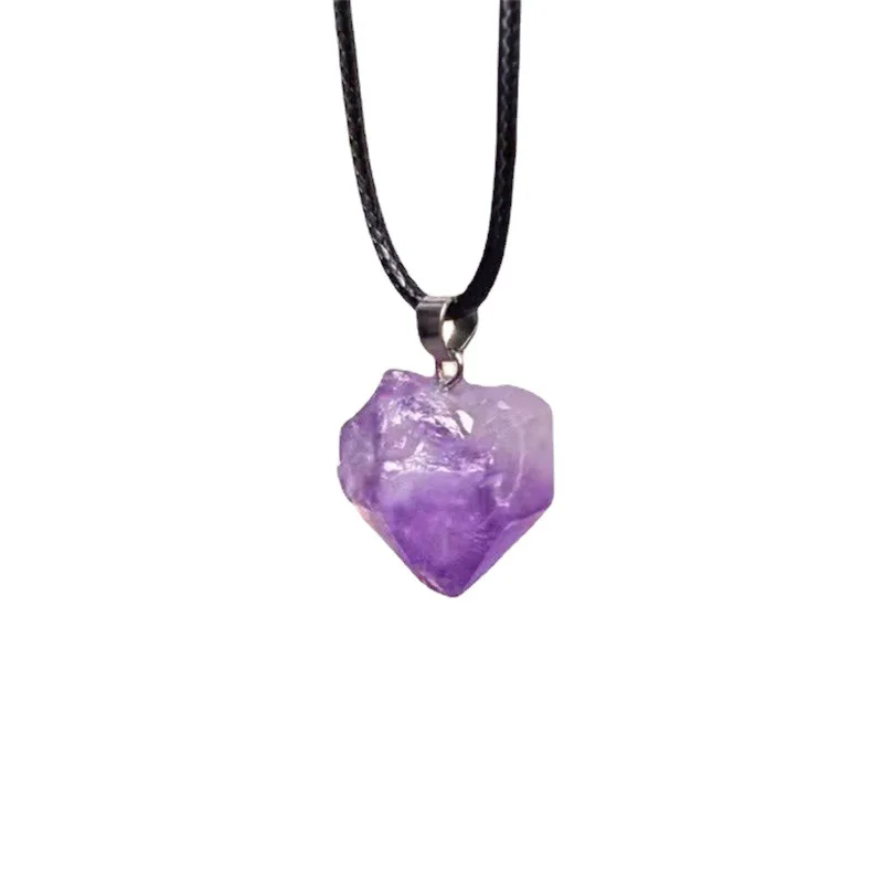 Amethyst Crystal Necklace Raw Purple Druzy Druse Stone Pendant Charms Necklace for Women Men Black Rope Chain
Amethyst Crystal Necklace Raw Purple Druzy Druse Stone Pendant Charms Necklace for Women Men Black Rope Chain