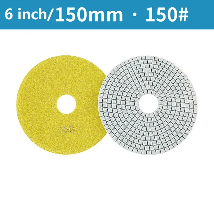6 Inch 150mm Dry/Wet Diamond Polishing Pads Flexible Grinding Discs For Granite Resin Grinding Disc Wheel Polishing Tool
6 Inch 150mm Dry/Wet Diamond Polishing Pads Flexible Grinding Discs For Granite Resin Grinding Disc Wheel Polishing Tool