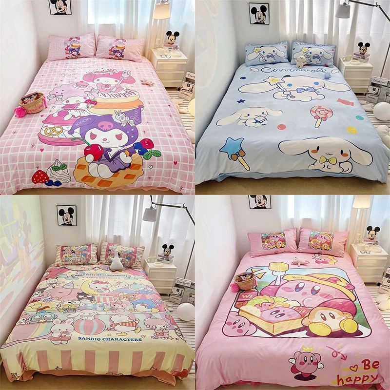 Kawaii Sanrio Kuromi My Melody Cinnamonroll фланелевая (простыня + наволочка + пододеяльник) 4 комплекта милых девушек спальня двойное постельное белье
Kawaii Sanrio Kuromi My Melody Cinnamonroll фланелевая (простыня + наволочка + пододеяльник) 4 комплекта милых девушек спальня двойное постельное белье