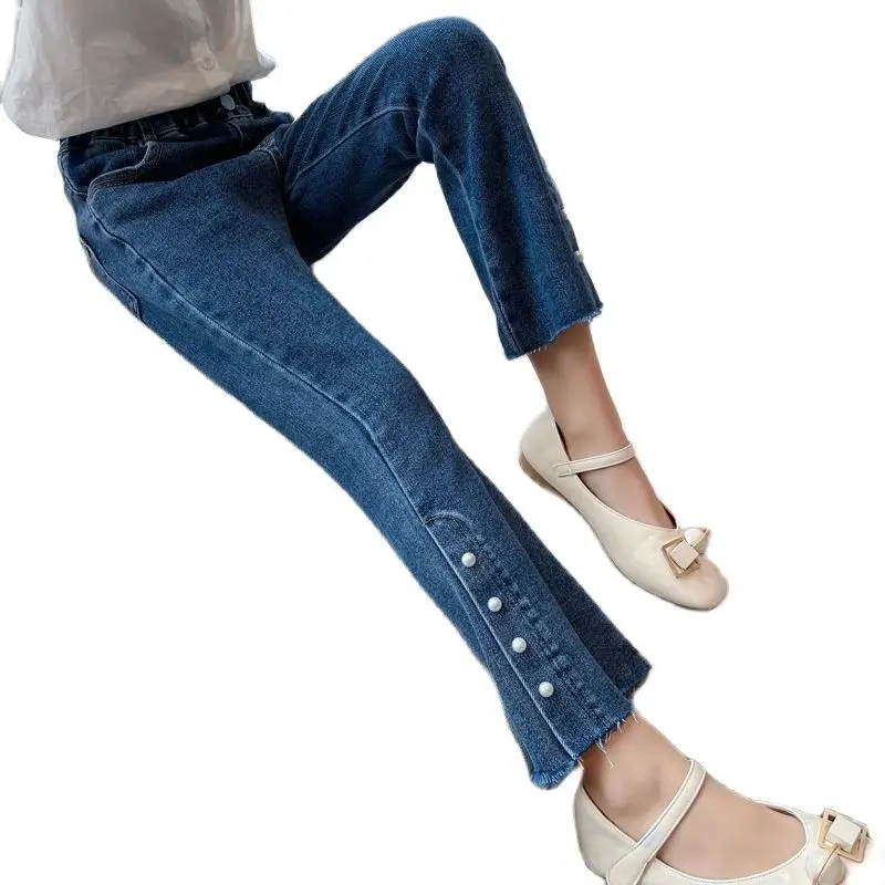Spring Teenage Girls Denim Pants Kids Pearl Slit Jeans Solid Bootcut Straight Trousers Children's Clothes 10 11 12 13 14 16Years
Spring Teenage Girls Denim Pants Kids Pearl Slit Jeans Solid Bootcut Straight Trousers Children's Clothes 10 11 12 13 14 16Years