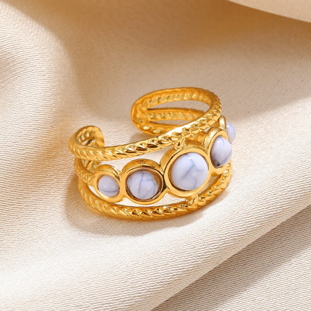 Stainless Steel Rings For Women Natural Stone Ring Aesthetic Accesorios Para Mujer 18K Gold Color Jewelry Gift New Free Shipping
Stainless Steel Rings For Women Natural Stone Ring Aesthetic Accesorios Para Mujer 18K Gold Color Jewelry Gift New Free Shipping