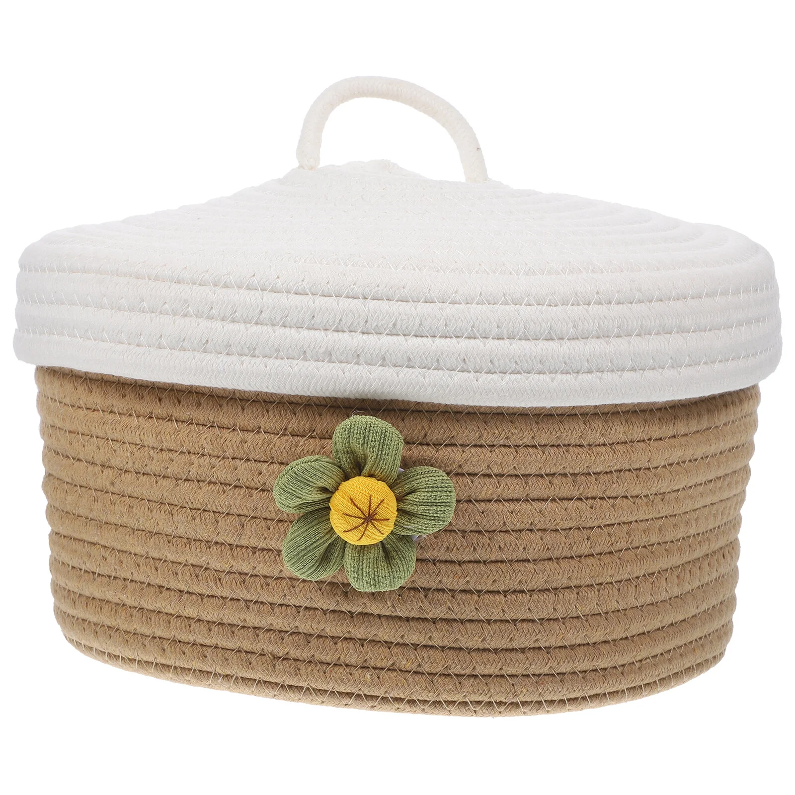

Woven Woven Basket For Toys Toy Basket Sundry Storage Woven Rope Sundries Cotton Baskets Weaving Desktop Snack Lid
