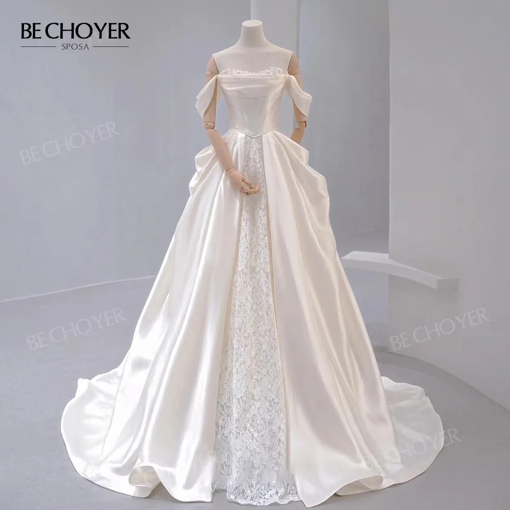 Wedding Dress Sleeveless Satin A-Line Chic Appliques Pearls Bride Gown 2023 Court Train Princess BECHOYER B375 Vestido de Noiva
Wedding Dress Sleeveless Satin A-Line Chic Appliques Pearls Bride Gown 2023 Court Train Princess BECHOYER B375 Vestido de Noiva