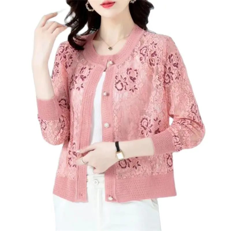 Thin Lace Knitted Jacket Cardigan Women's Summer Autumn Knitwear Tops 2023 New Korean Version Sun-Proof Shawl Coat Female
Thin Lace Knitted Jacket Cardigan Women's Summer Autumn Knitwear Tops 2023 New Korean Version Sun-Proof Shawl Coat Female