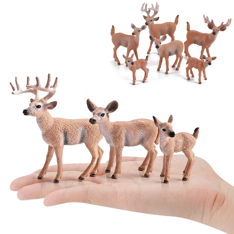 

Simulation Forest Deer Figurines Moose,Elk,reindeer,Alpaca,Sika deer Action Figures Animal Model Decoration Cake Toppers Toys