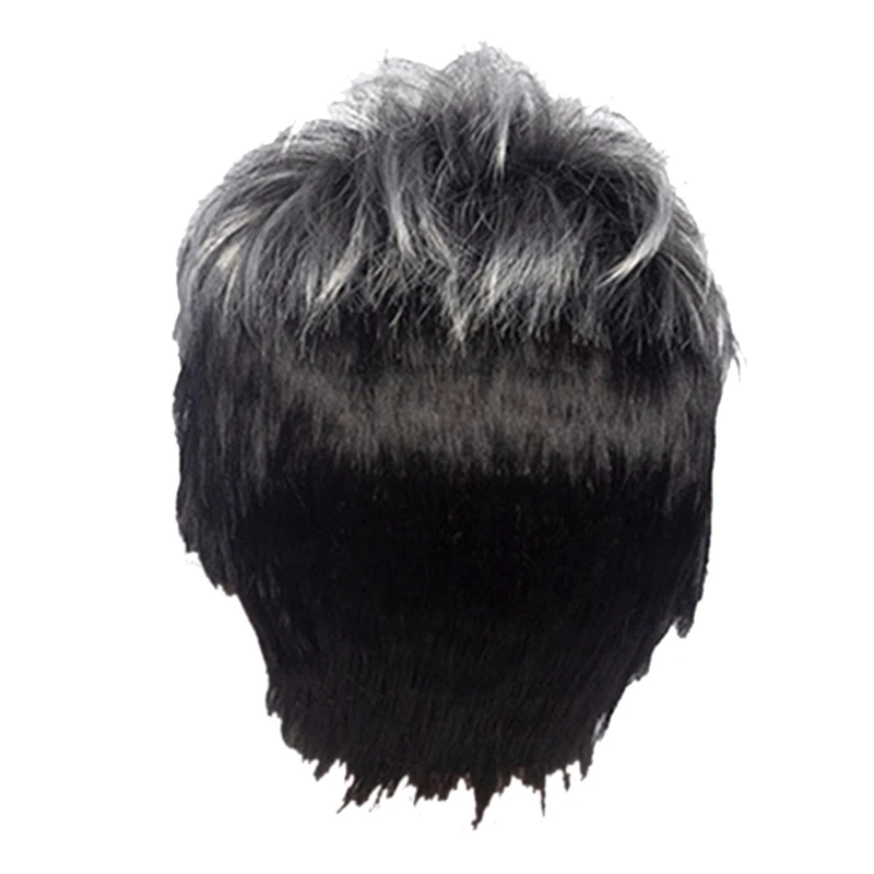 Men Short Straight Wig Ombre Grey Black Synthetic Wig for Male Hair Fleeciness Realistic Natural Toupee Wigs 
Men Short Straight Wig Ombre Grey Black Synthetic Wig for Male Hair Fleeciness Realistic Natural Toupee Wigs
