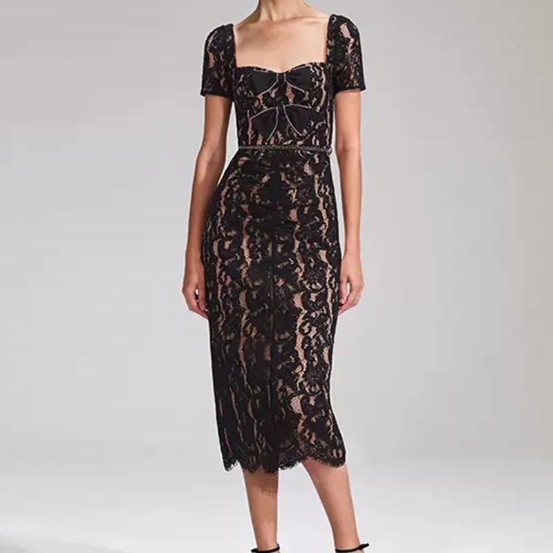 Сексуальное черное кружевное платье для женщин 2023 элегантное платье средней длины с коротким рукавом женское платье Vestidos Para Mujer
Сексуальное черное кружевное платье для женщин 2023 элегантное платье средней длины с коротким рукавом женское платье Vestidos Para Mujer