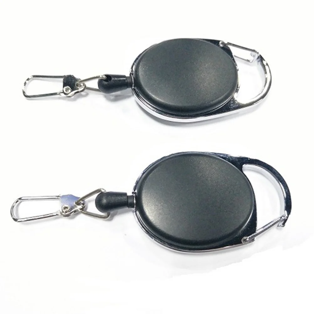 

2pcs Retractable Keychains High Elasticity Heavy Duty Anti-lost Key Holders Retractable Keychain Badge Reel Steel Cable Key