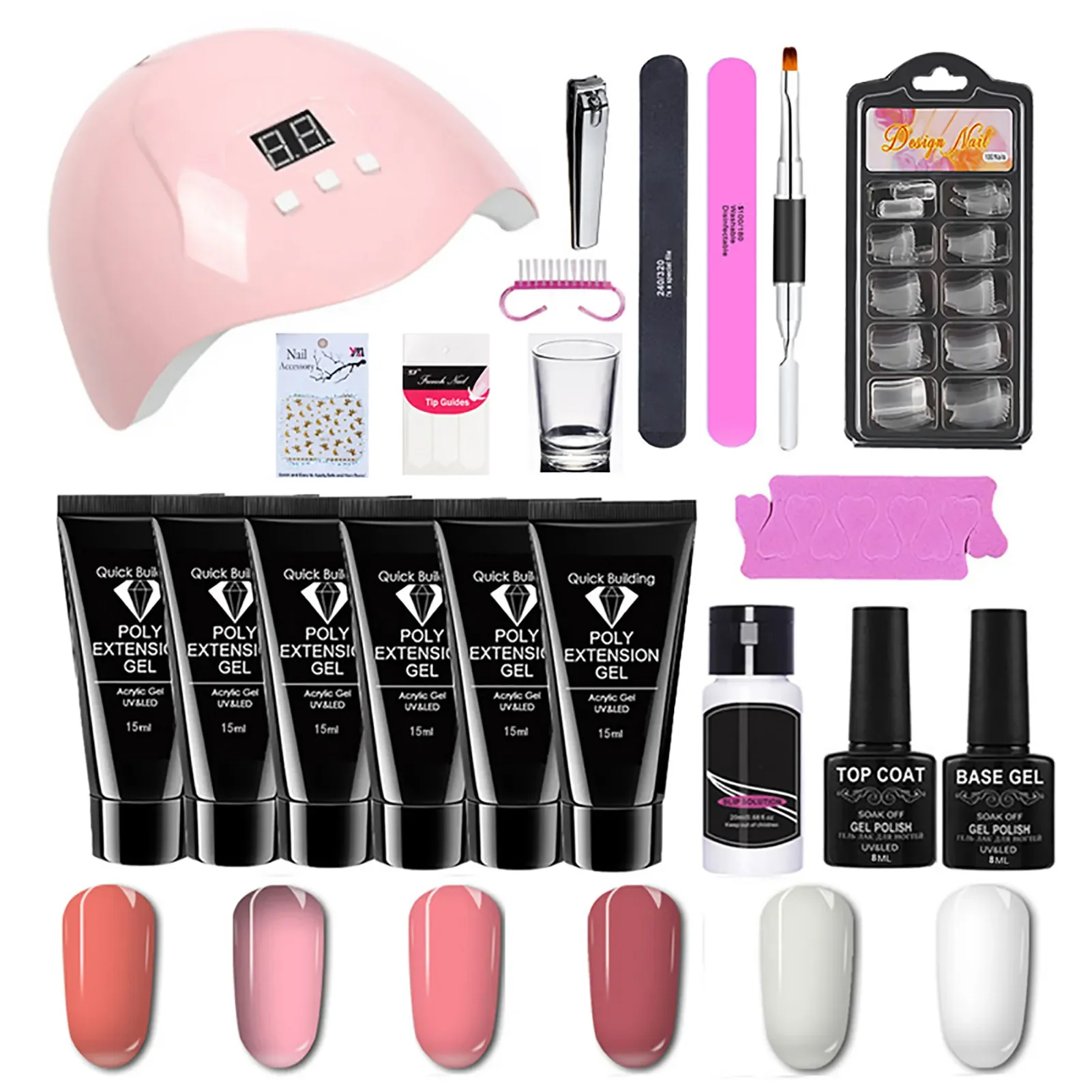 NEW2023 15ml Poly UV Nail Gel Kit 36W UV LED Lamp Set Extend Fast Builder UV Gel Solution Nail Form Nail Art Brush Nail Tool Kit 
NEW2023 15ml Poly UV Nail Gel Kit 36W UV LED Lamp Set Extend Fast Builder UV Gel Solution Nail Form Nail Art Brush Nail Tool Kit